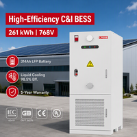 Système de Stockage d'Énergie (BESS) C&I à Refroidissement Liquide LPR-ESA 261 kWh 768 V, PCS 125 kW, Batterie LFP 314 Ah, Armoire de Batterie Modbus TCP Extérieure IP54 IEC 62619