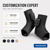Masseur de pieds LEERCON à compression d'air et chaleur, rechargeable par USB, portable, sans fil, pour chevilles et mollets, bottes de compression légères