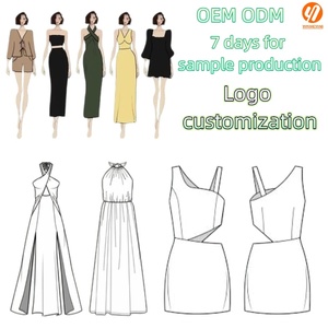 Conjunto de Vestido Minimalista Personalizado 4187 para Mujer, Color Sólido, Atuendo Elegante para Vacaciones en la Playa, Oficina, Cita Nocturna, Servicio de Compromiso - Product Image 1