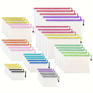 Waterproof PVC Mesh Zipper Pouch Pocket <strong>A4</strong> Document <strong>Folder</strong> Expandable Transparent File Bag For Office School Use - Product Image 4