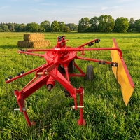 Agrafeuse à foin rotative à trois points, entraînée par la prise de force, pour une répartition uniforme de l'herbe, faible perte de foin, durable, à ressort
