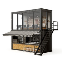 Maison conteneur de luxe personnalisée de 10 pieds ou 20 pieds, design de café préfabriqué élégant