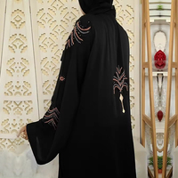 Abaya de Dubaï, belle abaya noire traditionnelle musulmane, travail manuel, kaftan, vêtements islamiques traditionnels pour femmes