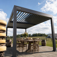 Pergola en aluminium Jiake 6063-T5 avec toit à lames motorisé pour ferme laitière, terrasse, jardin, patio, espace extérieur, gazebo, pavillon