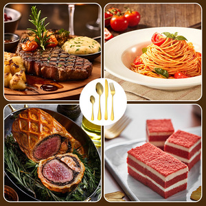 24PCS Pas Cher En Acier Inoxydable Cuillère Fourchette Couteau Couverts Boîte Dorée Solige Miroir De Haute Qualité Ensemble Complet de Couverts pour Restaurants - Product Image 4