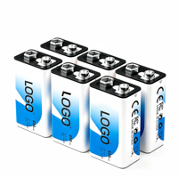 Pila Alcalina de 9 Voltios, No Recargable, Alta Capacidad, 6LR61, Celda Seca para Control de Videojuegos, Reloj, Audio Profesional