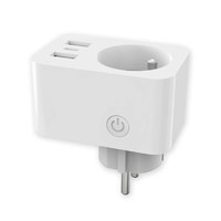 Prise intelligente française avec surveillance de la consommation d'énergie, 1 prise, 2 ports USB-A, 1 port Type-C, contrôle à distance par application, minuterie, prise WiFi avec mesure