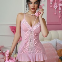 Ensemble de robe à bretelles en dentelle à maille douce RUIYI pour femmes, vêtements de nuit, sous-vêtements, vêtements de nuit sexy, robe sexy, lingerie sexy