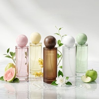 Flacon de parfum en verre transparent de haute qualité, 30ml, 50ml, 100ml, avec bouchon rond, supporte logo personnalisé, brume fine, vente chaude