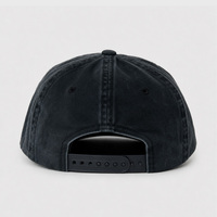 Casquette de baseball personnalisée noire délavée en sergé de coton teint pigmentaire, style bohème marin, respirante, non structurée, profil bas, réglable