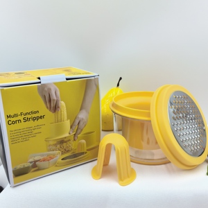 Outils de cuisine en acier inoxydable en gros, très demandés : Éplucheur et décortiqueur de maïs rotatif portable, design écologique pour légumes - Product Image 1