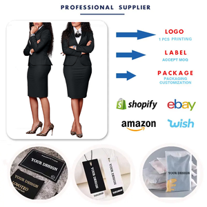 BN359-1时尚女装长袖单扣西装外套和裙子办公女装两件套女装套装 - Product Image 3