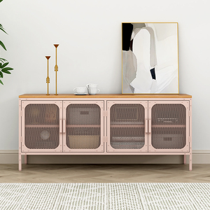4-türiges Metall Schließfach TV-Schrank Regal Industries tahl Lagerung TV-Ständer für Wohnzimmer Schlafzimmer Garage Büro in Pink - Product Image 3