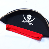 Disfraz de Capitán Pirata para Niños, Kit de Disfraz para Halloween, Sombrero, Pantalones, Cubrecalzados, Cinturón, Traje de Poliéster Resistente
