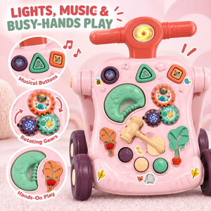Marche-bébé 5-en-1 EPT : Jouet d'éveil interactif avec roues, lumières et sons pour bébés, transformable siège-à-levé - Product Image 3