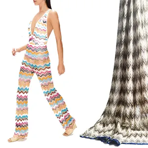 Nâu nhạt tone Tước Chevron Crochet kim loại dọc dệt kim ren cho phụ nữ của Jumpsuit