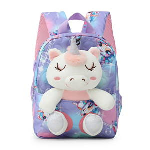 Ingrosso nuovo cartone animato carino <span class=keywords><strong>unicorno</strong></span> 3D <span class=keywords><strong>unicorno</strong></span> leggero morbido peluche zaino scuola materna zaino - Product Image 1