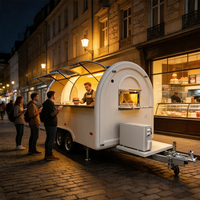 Remorque alimentaire personnalisée ONLYWE avec comptoir de service, pieds de support et boule d'attelage pour la restauration lors d'événements et festivals en plein air