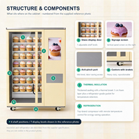 Distributeur automatique réfrigéré Yunyin Lift pour cupcakes, desserts de boulangerie à température constante, armoire de vente au détail en libre-service, 60 compartiments, 4G