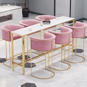 Ghế Quầy <span class=keywords><strong>Bar</strong></span> Cao Sang Trọng Kiểu Bắc Âu Ghế Quầy <span class=keywords><strong>Bar</strong></span> Bằng Da Nhung Hiện Đại Màu Đen Và Vàng Cho Nhà Bếp - Product Image 4