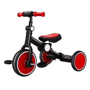 Foldable children's tricycle, 2-6-year-old boys and girls, pedal, push, anti rollover children's bicycle