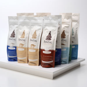 Tùy chỉnh mờ in kỹ thuật số vuông đáy cà phê bao bì túi dây kéo túi nhôm lá cà phê - Product Image 2