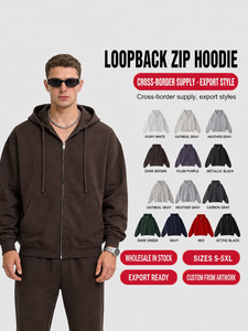 Sudadera con capucha personalizada de 420 g, con cremallera completa, OEM ODM, extragrande, unisex, con logotipo. - Product Image 1