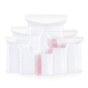 Sac en plastique transparent personnalisé en PE avec fermeture éclair pour l'emballage alimentaire, sac en plastique LDPE refermable avec fermeture éclair, sac de stockage refermable avec fermeture éclair - Product Image 1