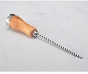 Sgusciatore per Ghiaccio a Forchetta Singola in Acciaio Inossidabile, Scalpello per Ghiaccio con Manico in <span class=keywords><strong>Legno</strong></span> - Product Image 3