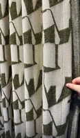 Tissu jacquard géométrique en mélange de laine - Style artistique unique, idéal pour les rideaux, les coussins et la tapisserie