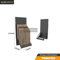 Présentoir vertical en métal pour échantillons de parquet sur mesure, idéal pour les magasins et salles d'exposition de carrelage