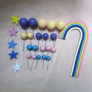 21 pièces de plaques décoratives d'arche en caoutchouc souple arc-en-ciel de dessin animé populaire pour décoration de gâteau coloré - Product Image 2