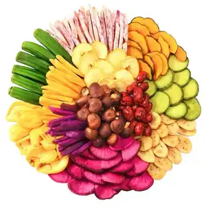 GT 12 종 벌크 모듬 진공 튀김 잭프루트 야채와 과일 칩 간식 바삭한 말린 혼합 과일 & 야채 간식