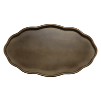 Plateau décoratif personnalisable en bois avec poignées métalliques pour table basse
