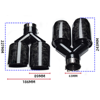Embout d'échappement universel en fibre de carbone forgée SS304 avec logo AK, compatible avec les systèmes d'échappement DEX, embout de silencieux quadruple, buse de système d'échappement, performance sportive