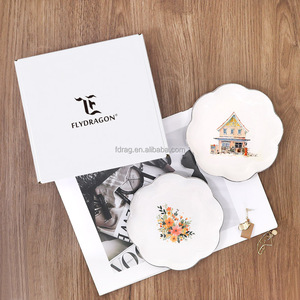 Tùy chỉnh kích thước Logo thiết kế sang trọng bạc vỏ sò hình dạng cạnh sứ đồ trang sức gốm đính món ăn khay tấm với Hộp quà tặng - Product Image 2