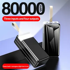 Super gran capacidad 80000 Mah banco de energía portátil batería de litio 10W adaptador de viaje Universal para <span class=keywords><strong>iPhone</strong></span> hogar negro blanco - Product Image 3