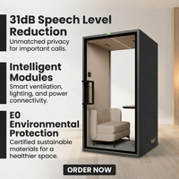 Cabine de travail insonorisée moderne en aluminium, cabine acoustique pour la méditation et les appels téléphoniques privés