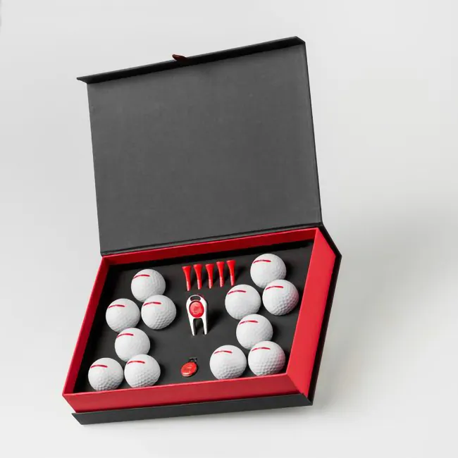 Luxus Business Geschenk verpackung Golfball Verpackung Geschenk box Eleganter Logo Druck Golfball Set Box