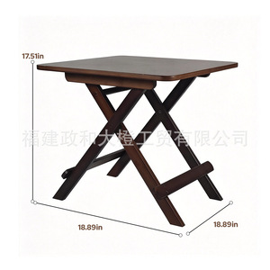 Minimalist Square <b>Bamboo</b> Folding <b>Table</b> Outdoor Portable Small Size Customizable Design - Product Image 2