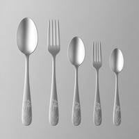 Ensemble de couverts en acier inoxydable argenté, couteau, fourchette, cuillère, argenterie élégante pour restaurant, maison, hôtel