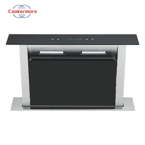 Campana de cocina retráctil de vidrio templado con control táctil digital de 90cm, campana extractora con ventilación para uso doméstico - Product Image 3