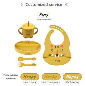 Juego de Alimentación de Silicona para Bebés con Logotipo Personalizado, Ecológico, Plato para Bebé con Vaso Antiderrames, Juego de Vajilla para Bebé, Caja de Regalo de Navidad - Product Image 5