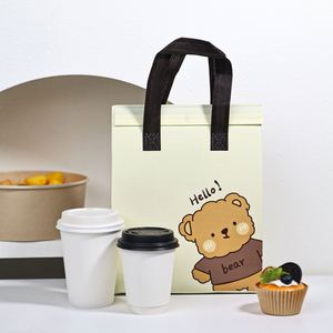 Sac isotherme personnalisé avec logo pour la livraison de repas à emporter, sac de refroidissement jetable portable en non-tissé coloré, sac isotherme pour aliments - Product Image 3