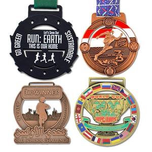 Medaglie personalizzate all'ingrosso a buon mercato in lega di zinco in bianco 3d maratona corsa medaglia <span class=keywords><strong>sport</strong></span> in metallo basket calcio calcio medaglia con nastro - Product Image 2