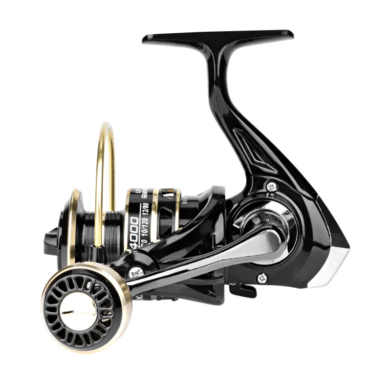 High Quality Japan Used Big Game Saltwater Metal Knob Handle Reel For Sea Cnc Black Gold Spinning Fishing Reel