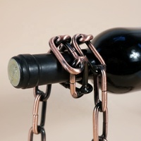 SE7ART - Soporte de Botella de Vino Levitante con Cadena, Diseño Creativo, Estilo Art Deco, Lujoso, Ecológico, Portátil, Resistente al Óxido