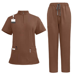 Tenues médicales unisexes Jinteng à manches courtes élastiques – Blouses et chemises pour salons de beauté et hôpitaux – Uniformes hospitaliers en stock - Product Image 3