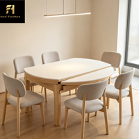 Table à manger rétractable carrée ou ronde de style nordique moderne, qualité supérieure, directement de l'usine, pour hôtels et appartements