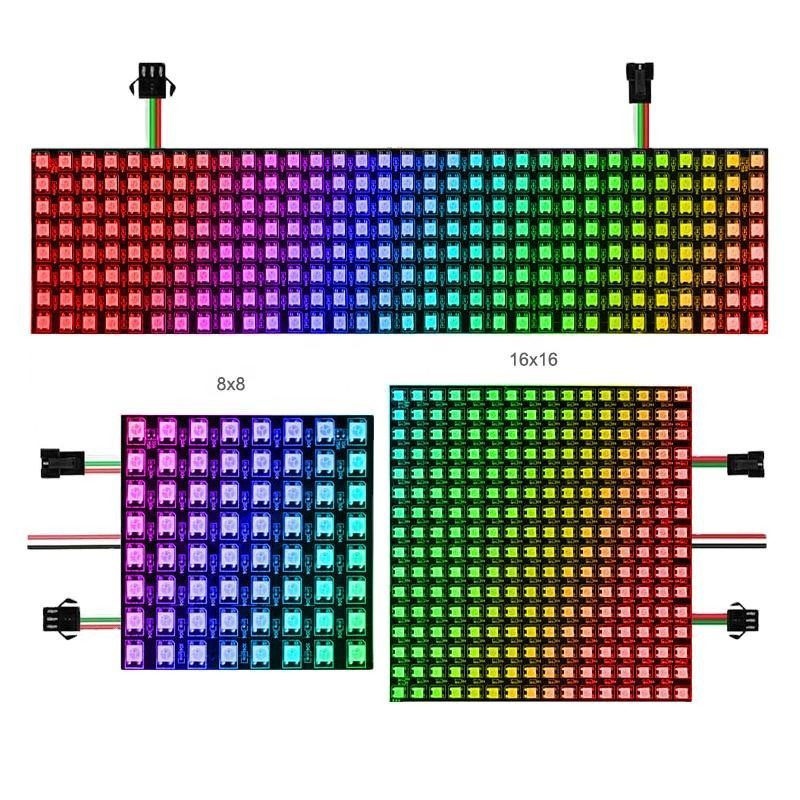 WS2812B 5V Pixel Screen 8*8 16*16 8*32 Addressable Programmable Full-Color Led Pixel Screen